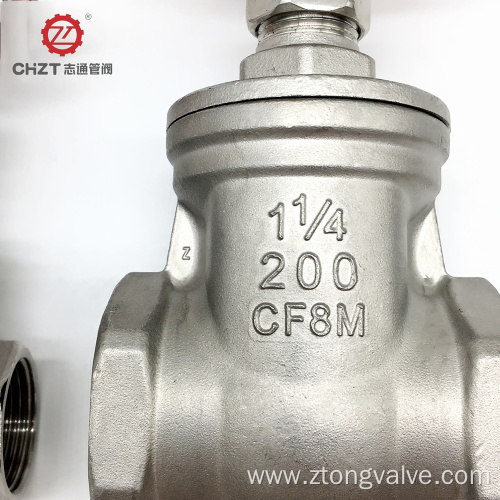 Stainless steel threaded gate valve